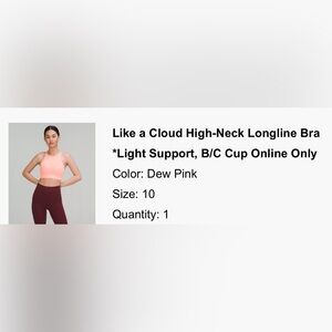 Lululemon Like A Cloud Bra Top